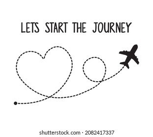 Have a Nice Journey Slogan, Plane Icon, Plane Flying on a Dotted Line, Vector Design for Fashion, Poster and Card Prints