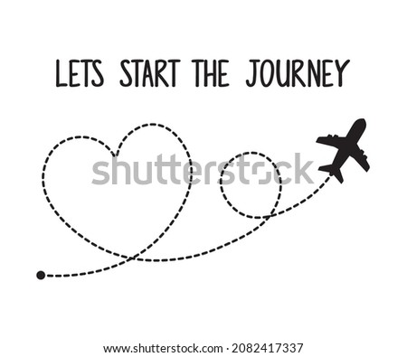 Have a Nice Journey Slogan, Plane Icon, Plane Flying on a Dotted Line, Vector Design for Fashion, Poster and Card Prints