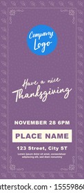 Have a nice Thanksgiving DL Flyer Banner poster template vector illustration Autumn holiday greeting card