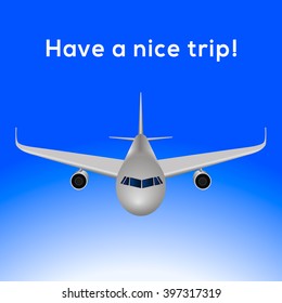 Have a nice trip with airplane Vector Illustration