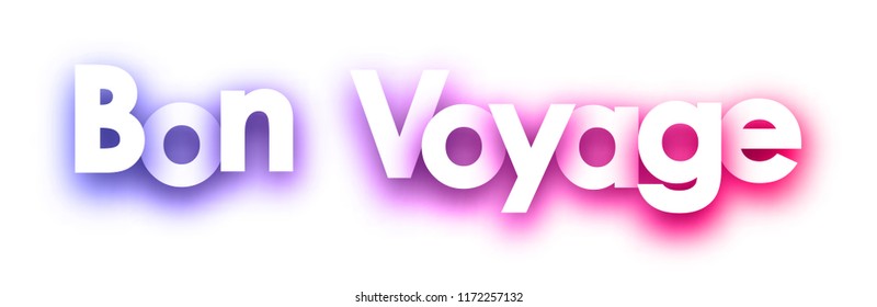 Have a nice trip colorful spectrum banner, French. Vector paper illustration.
