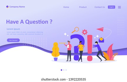 Have A Question concept design, Asking to support center with people character. Suitable for web landing page, ui, mobile app, banner template. Vector Illustration