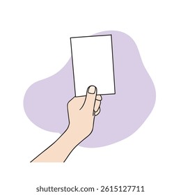 I have a receipt or invoice in hand. Vector design illustration related to payment, shopping, and credit payment