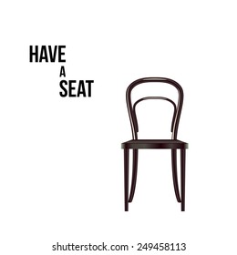 Have a seat. Chair isolated on white vector illustration