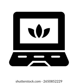 Have a sight of this premium glyph icon showing laptop
