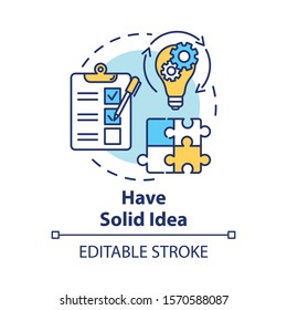 Have solid idea concept icon. Planning and management. Direct movement to goal. Process control. Business plan idea thin line illustration. Vector isolated outline drawing. Editable stroke