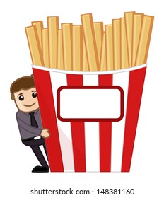 Have Some Snacks - Cartoon Business Vector Character