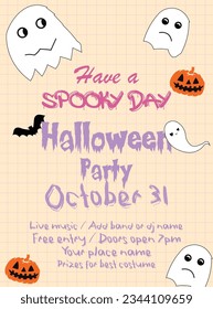 Have a spooky day Halloween party poster flyer social media post design
