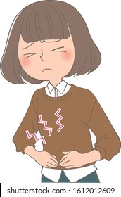 I have a stomachache because I'm sick.
