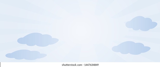 Have sun rays and blue sky with clouds background.