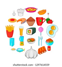 Have supper icons set. Cartoon set of 25 have supper vector icons for web isolated on white background