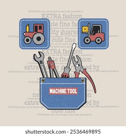 I have the tools to repair machines ,cartoon vector illustration