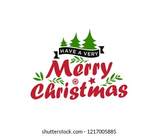 Have a Very Merry Christmas vector text Calligraphic Lettering design card template