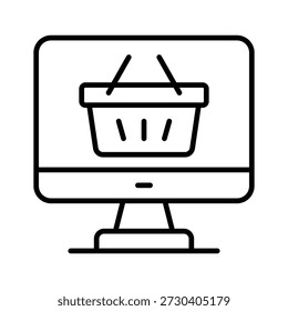 Have your hands on this amazing outline icon of online shopping delivery concept
