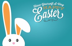 Have Yourself A Very Happy Easter Message Template With Easter Bunny