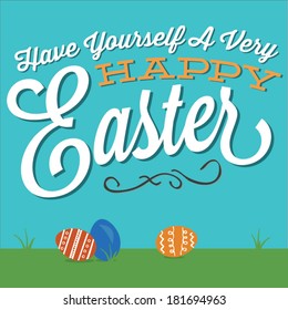 Have Yourself A Very Happy Easter Script Decorative Eggs