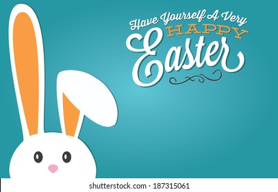 Have Yourself A Very Happy Easter Message Template with Easter Bunny