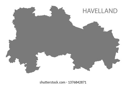 Havelland grey county map of Brandenburg Germany