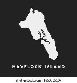 Havelock Island icon. Map on dark background. Stylish Havelock Island map with name. Vector illustration.