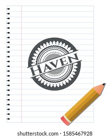 Haven drawn with pencil strokes. Vector Illustration. Detailed.
