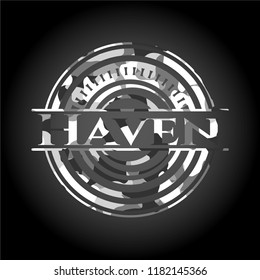Haven on grey camouflaged texture