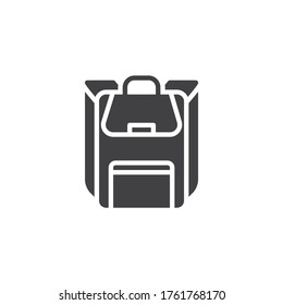 Haversack, rucksack vector icon. filled flat sign for mobile concept and web design. Backpack, knapsack glyph icon. Symbol, logo illustration. Vector graphics