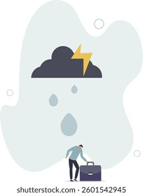 Having bad day, disappointed work, discourage or depression, failure feeling bad or difficulty, having problem and trouble concept,flat character life .