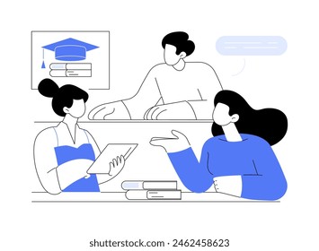 Having a break isolated cartoon vector illustrations. Group of smiling students having talk during college classes break, campus daily routine, teens socializing process vector cartoon.