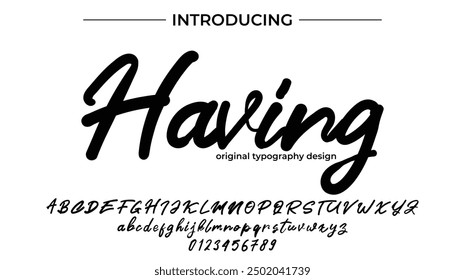 Having Font Stylish brush painted an uppercase vector letters, alphabet, typeface