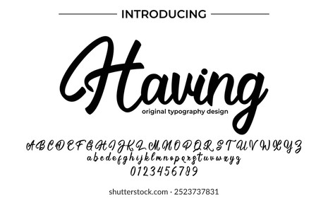Having Font Stylish brush painted an uppercase vector letters, alphabet, typeface