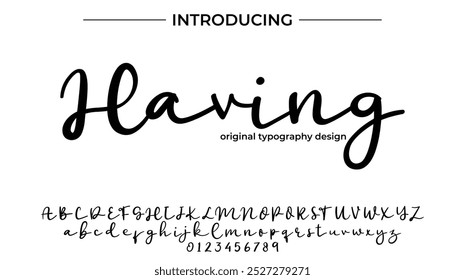 Having Font Stylish brush painted an uppercase vector letters, alphabet, typeface