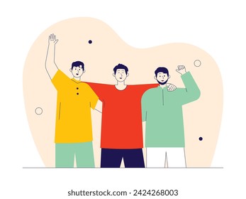 Having friends from different backgrounds can make you happy, vector illustration.