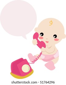 Having fun on talking, kid with phone.