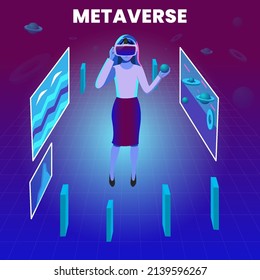 Having fun play game VR virtual reality goggle, Future digital technology cyber virtual game entertainment metaverse, metaverse Nft game background, sport game 3D cyber space futuristic 