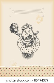 having fun - tasty ice cream - drawing
