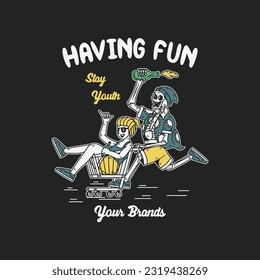 Having fun tee graphic vectors.