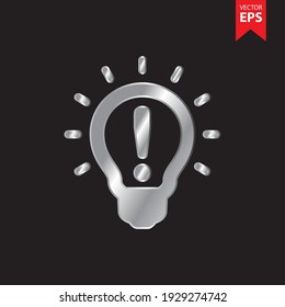 Having An Idea icon in trendy silver style isolated on black background. Business and Offices symbol for your web site design, logo, app, UI. Eps10 vector illustration.