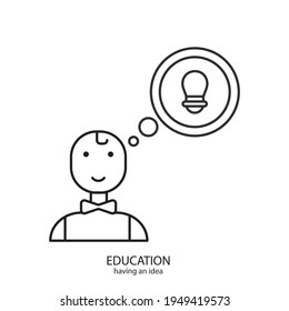 having an idea vector type icon