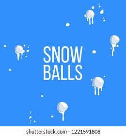 Having Snowballs From Crowd Vector. Isolated Illustration