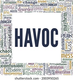 Havoc, Vektorgrafik, Wolke einzeln auf weißem Hintergrund.
