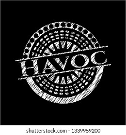 Havoc written with chalkboard texture