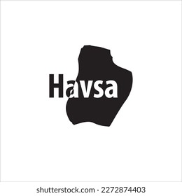 Havsa Turkey map and black lettering design on white background