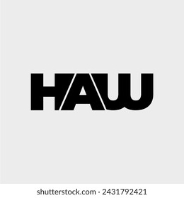 HAW letter monogram typography logo vector