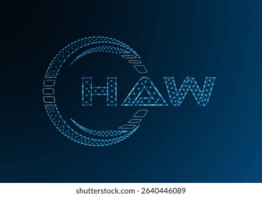 HAW low poly letter logo vector design. HAW lower poly logo design. 