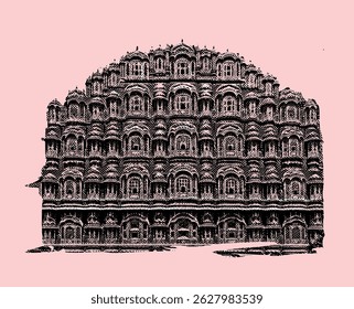 The Hawa Mahal is a palace in the city of Jaipur, Rajasthan, India. Built from red and pink sandstone, it is on the edge of the City Palace