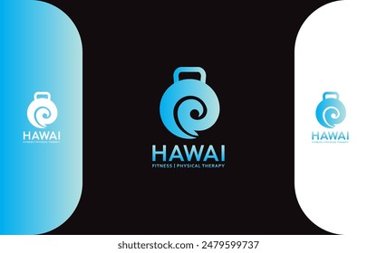 Logotipo moderno de la aptitud de la playa de Hawái