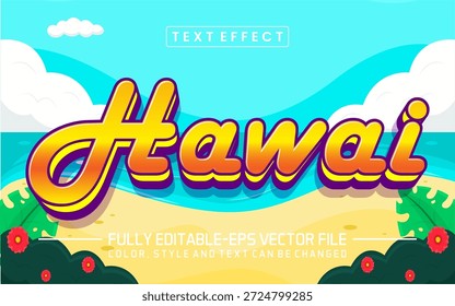 Fuente Hawai Efecto de texto editable	