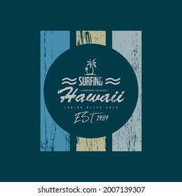 HAWAI illustration typography. perfect for t shirt design