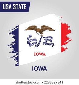 Hawai State Region of United States of America Grunge Vector flag template 