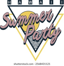 hawai summer party illustration for tshirt printing 